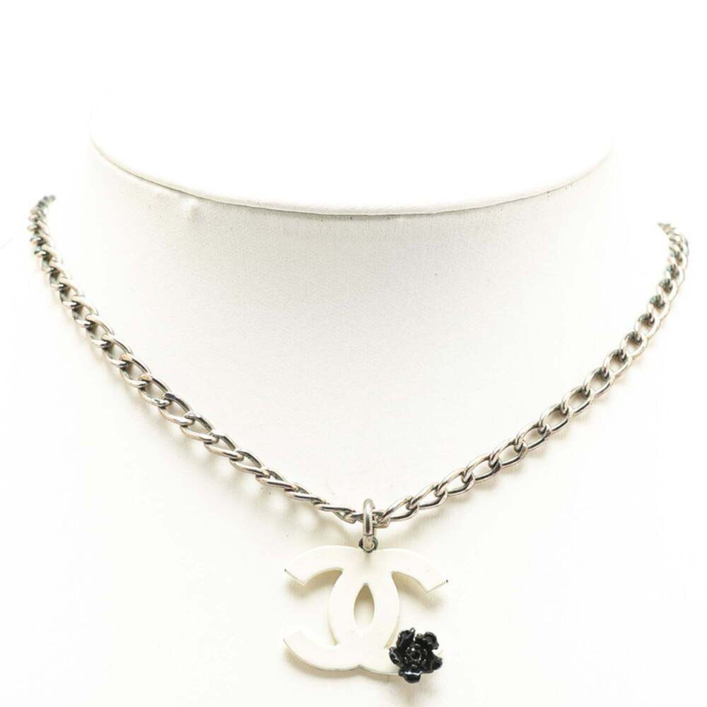 CHANEL Authentic White Logo Necklace - Picture 5 of 5